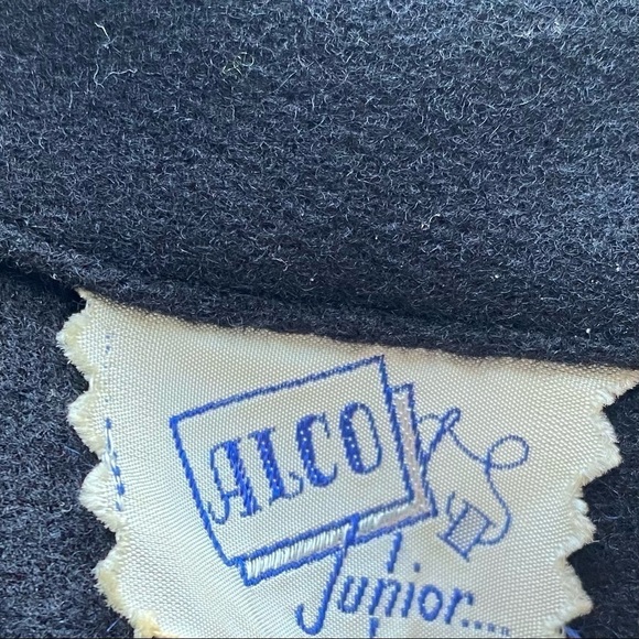 50s Vintage Black with Red & White Stripe Day Dress Nautical Dress ALCO - Picture 6 of 11